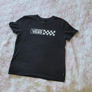 Vans Black Tee with White Checker Logo